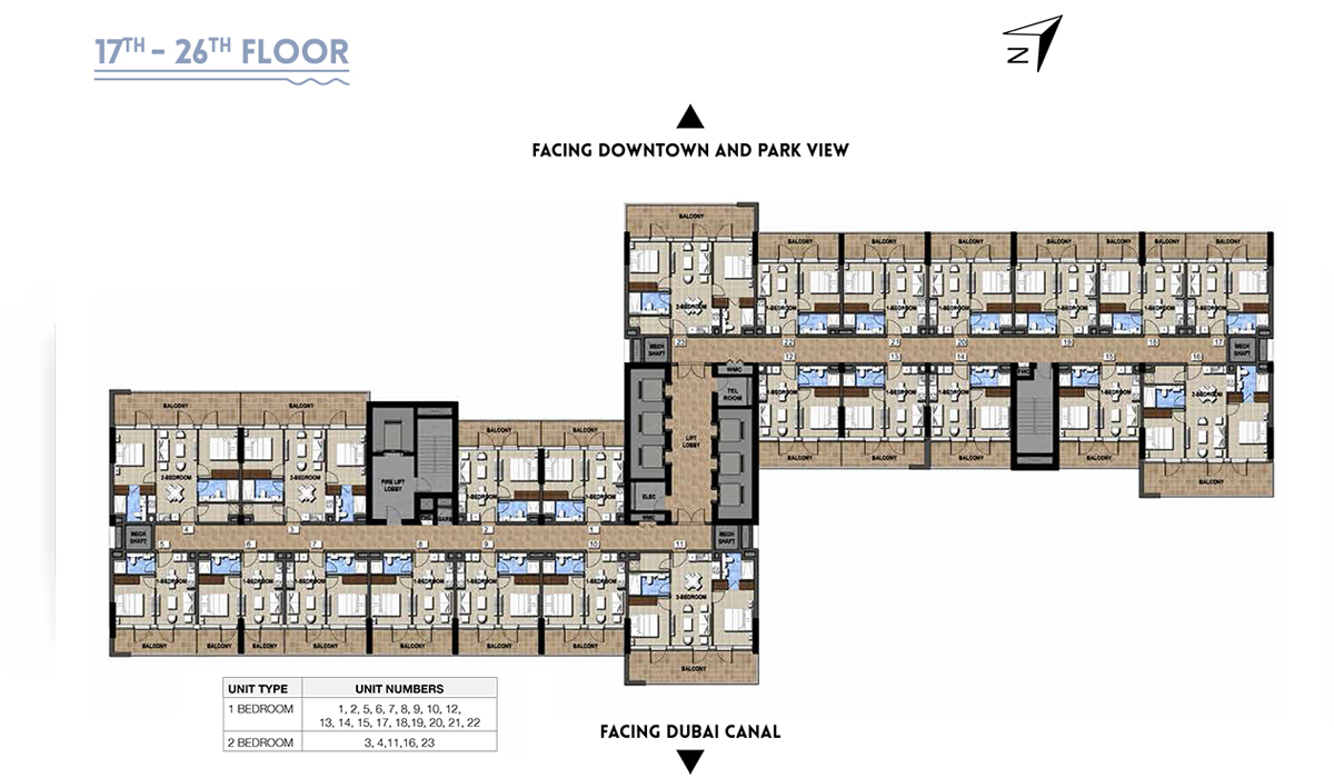 Typical Floor Plan - 17th to 26th Floor